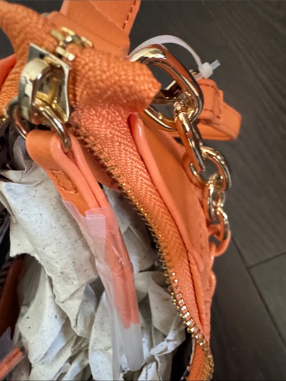 Juicy Couture Bright Orange Embossed Hobo/Shoulder Bag with Chain - Picture 8 of 9